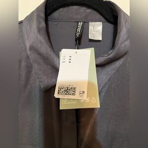 H&M sheer button up shirt in black